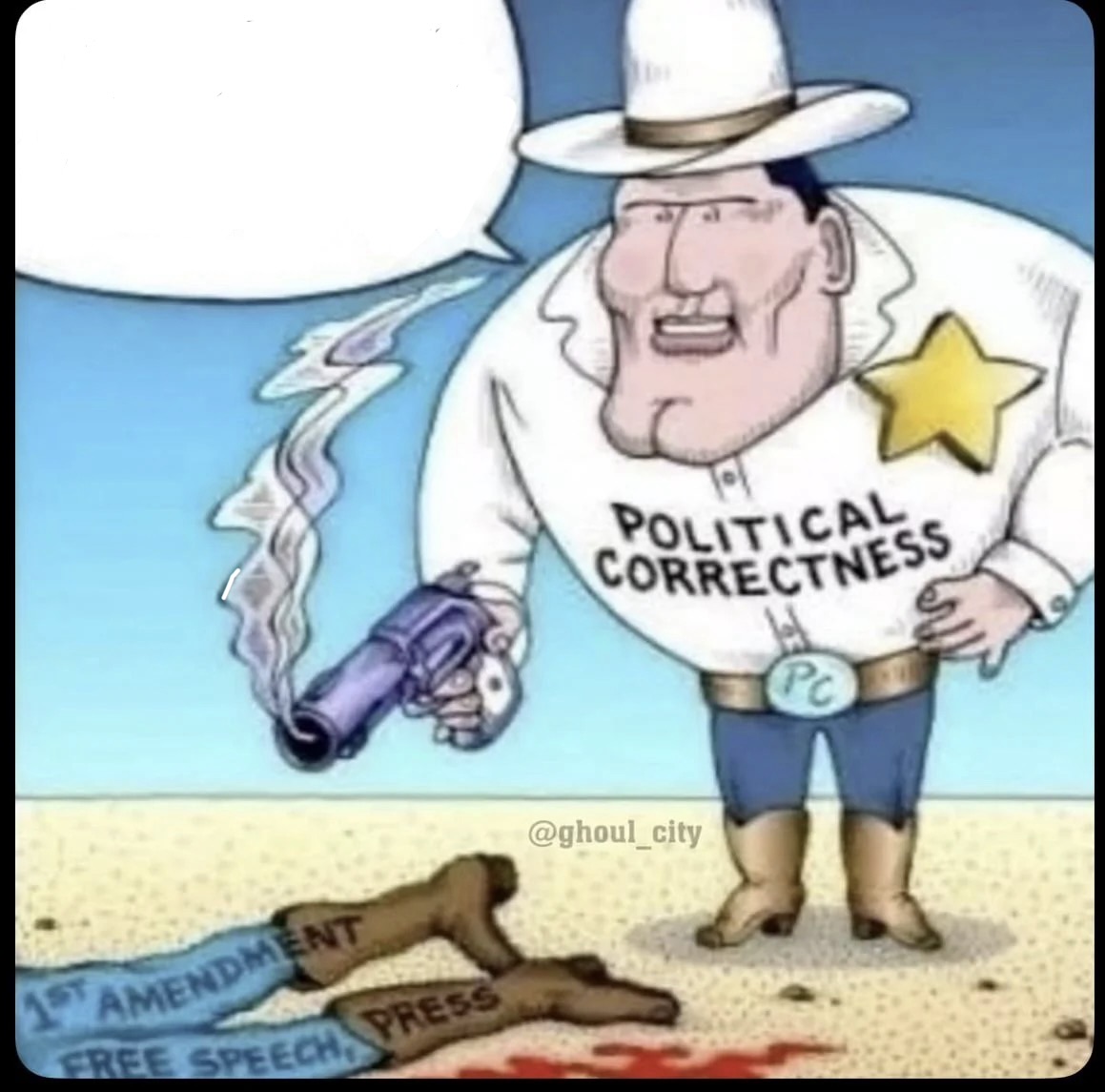 Political correctness shoots free speech Blank Meme Template