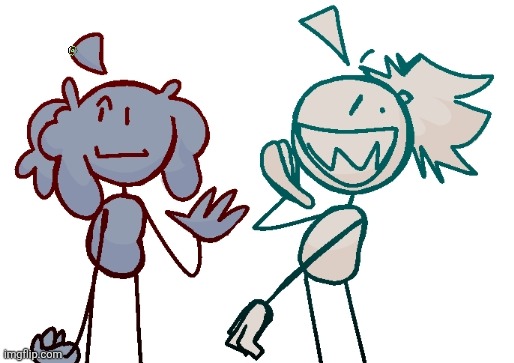 Scrimblo and skrunkly but with their "hair" tied up | made w/ Imgflip meme maker