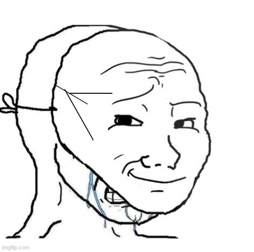 image tagged in soyjak fake smile | made w/ Imgflip meme maker