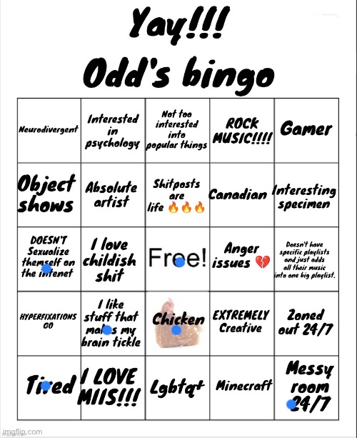 image tagged in odds bingo,msmg | made w/ Imgflip meme maker