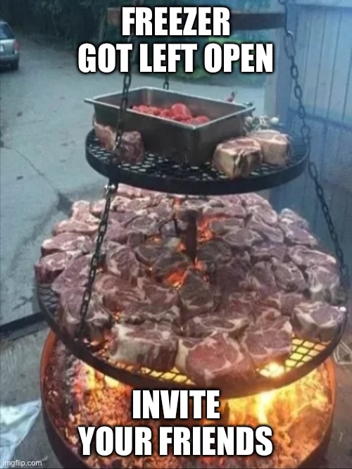 FREEZER GOT LEFT OPEN; INVITE YOUR FRIENDS | image tagged in memes | made w/ Imgflip meme maker