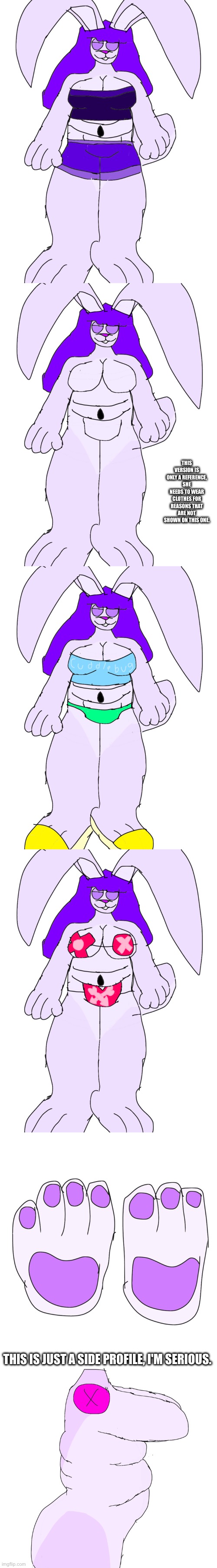 Lepus, my Cupid oc (I REALLY HOPE THE SIDE PROFILE AND THE BARE REF ISN'T GOING TOO FAR) | THIS VERSION IS ONLY A REFERENCE, SHE NEEDS TO WEAR CLOTHES FOR REASONS THAT ARE NOT SHOWN ON THIS ONE. THIS IS JUST A SIDE PROFILE, I'M SERIOUS. | made w/ Imgflip meme maker