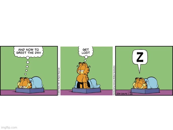 garfield | image tagged in garfield,funny,memes,get lost | made w/ Imgflip meme maker