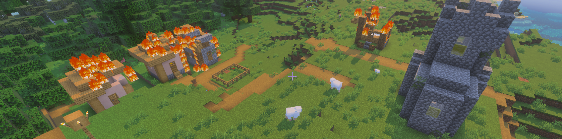 Minecraft Village Burning Blank Meme Template