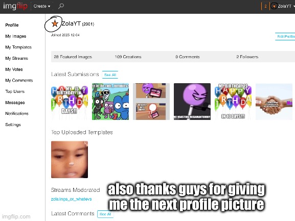 this is also for the other streams too | also thanks guys for giving me the next profile picture | image tagged in thanks,stars | made w/ Imgflip meme maker