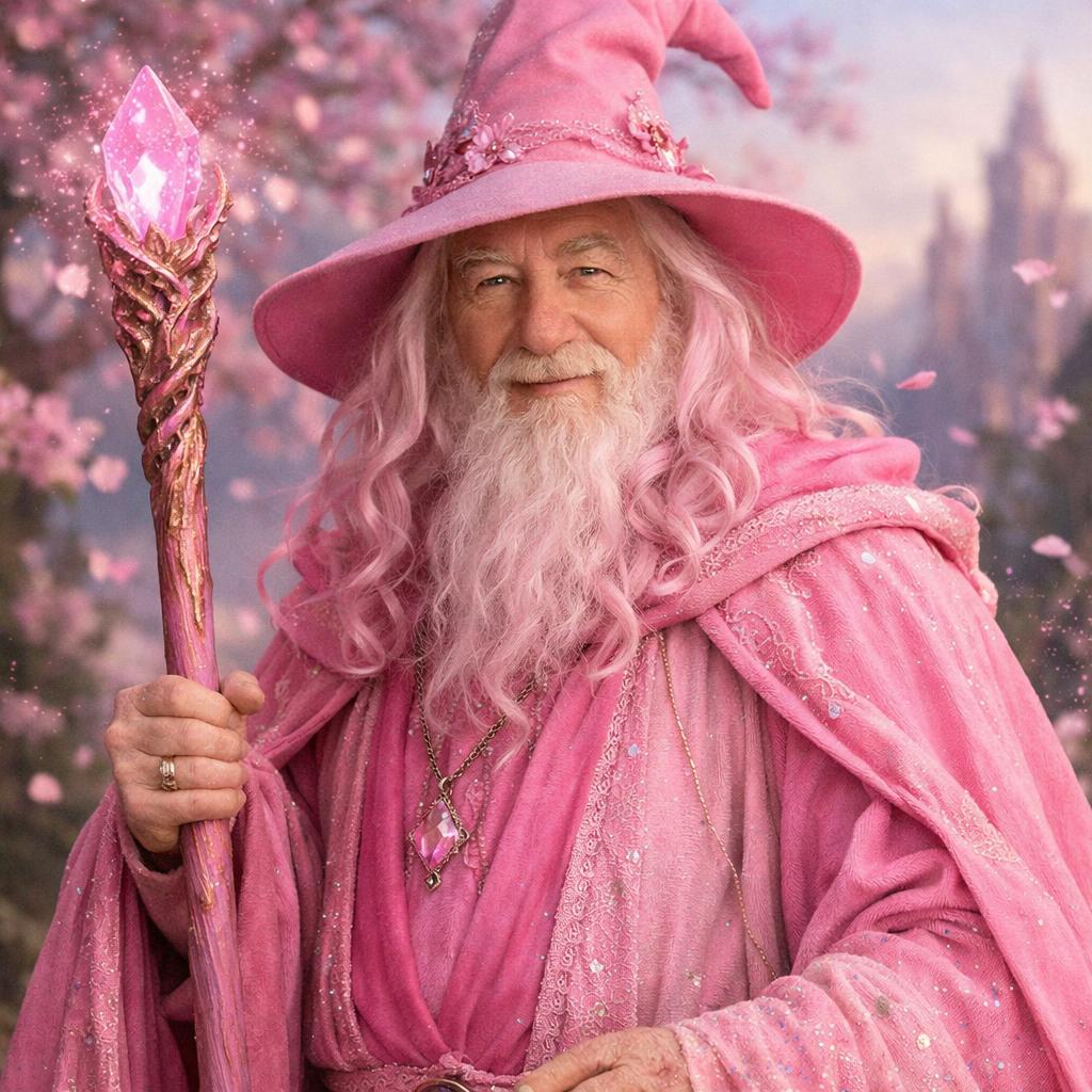 Gandalf pink Blank Meme Template
