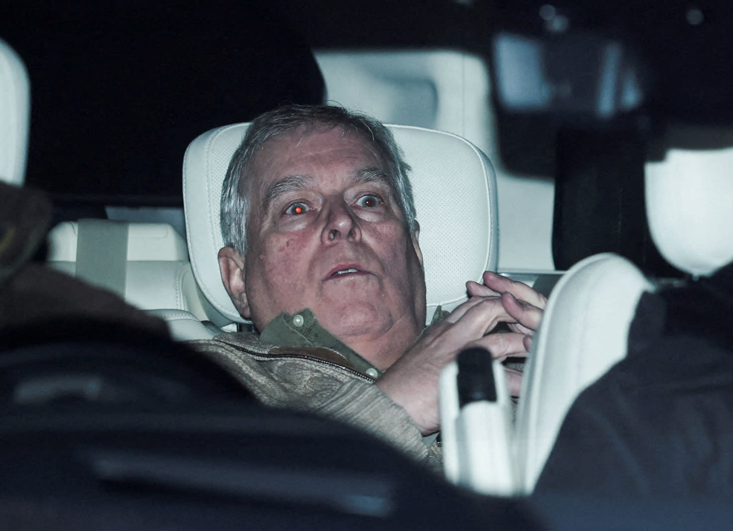 Prince Andrew in car Blank Meme Template