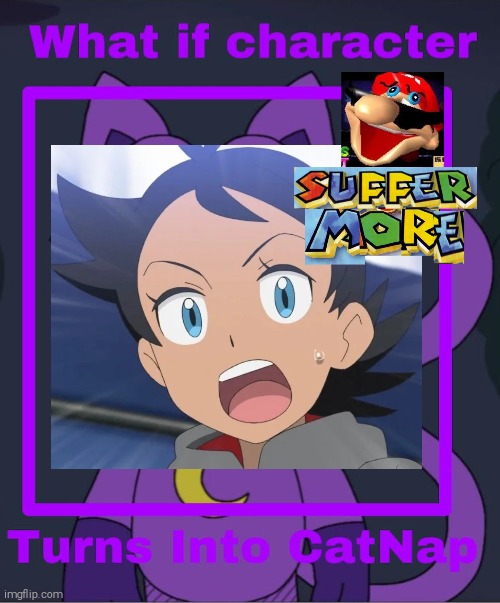 What if goh turned into catnap?? (Another excuse to see goh suffer, my first one was saying " looey used to be goh") | image tagged in what if character turns into catnap,goh,pokemon journeys | made w/ Imgflip meme maker
