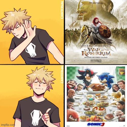 bakugo drake | image tagged in bakugo drake,2024,lord of the rings,sonic the hedgehog,cinema,december | made w/ Imgflip meme maker