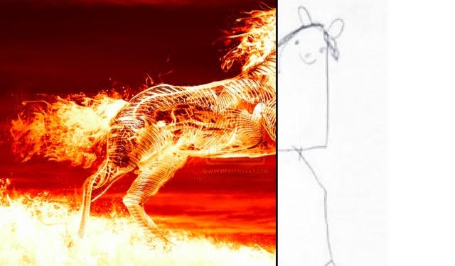 fire horse fail Blank Meme Template