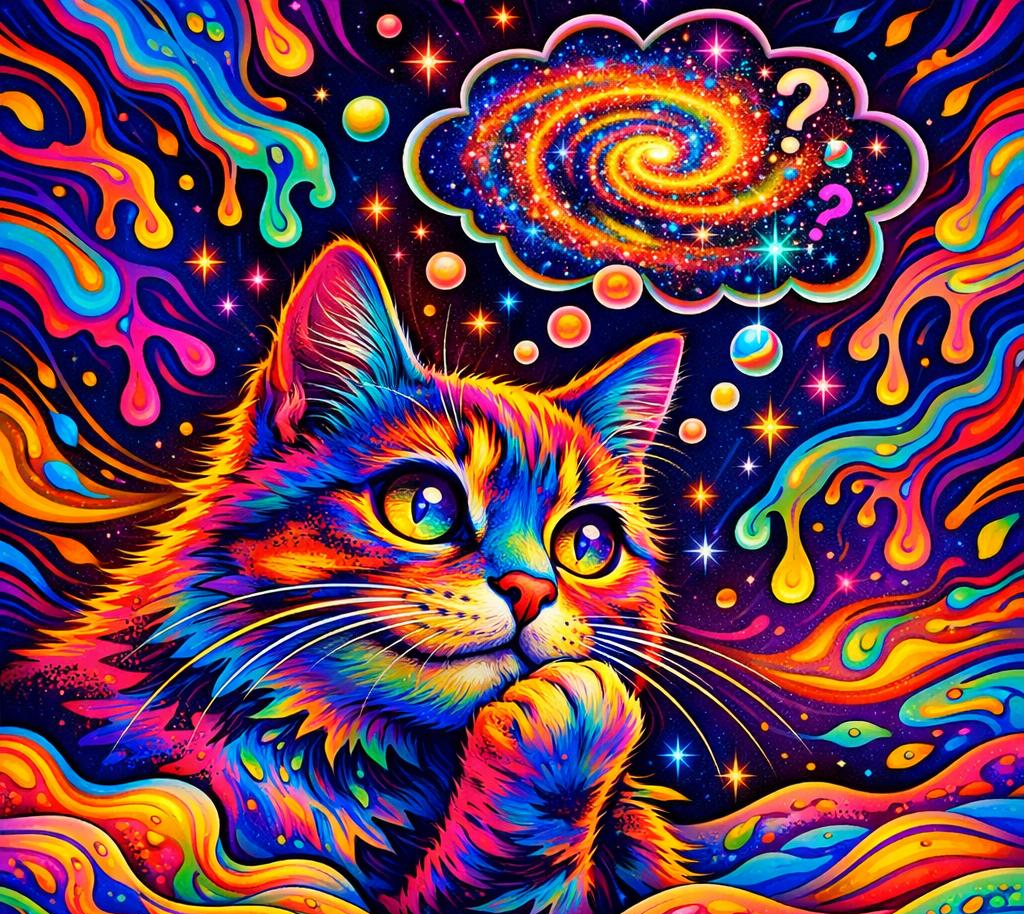 Thinking cat Blank Meme Template