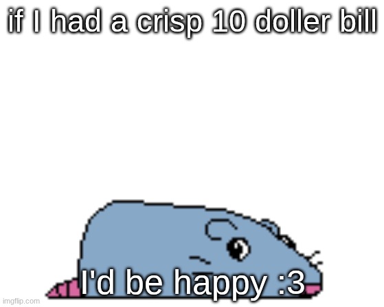 Brick The Rat | if I had a crisp 10 doller bill; I'd be happy :3 | image tagged in brick the rat | made w/ Imgflip meme maker
