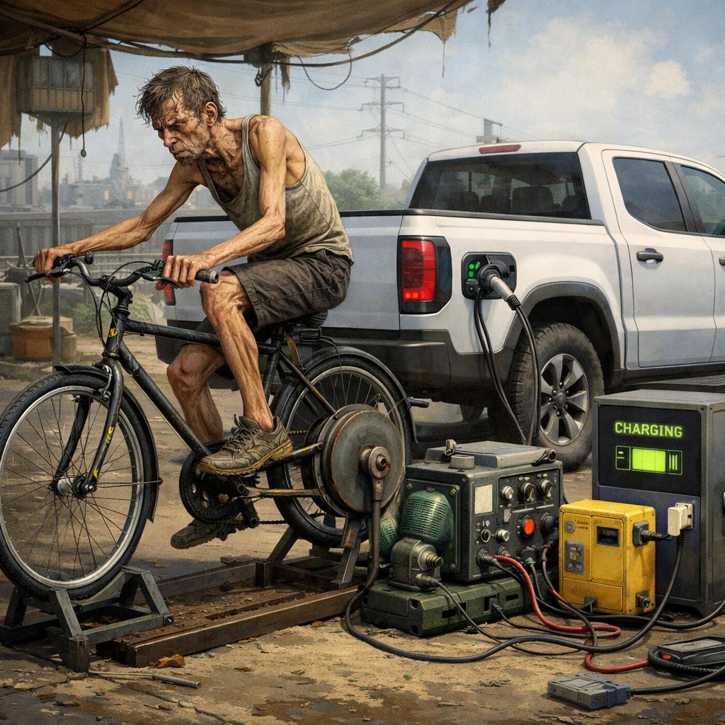 A bicycle with its rear wheel propped off the ground operated by Blank Meme Template