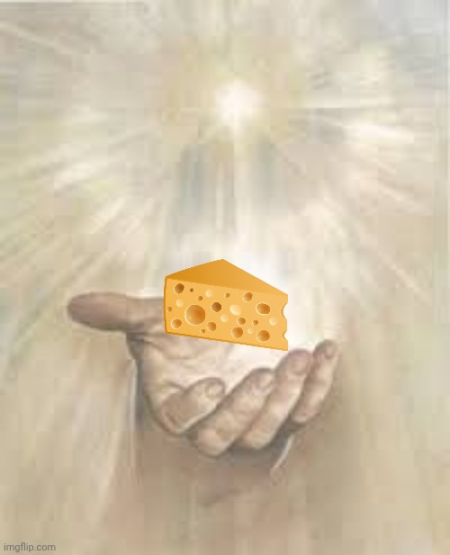 Free Cheese | image tagged in jesus beckoning | made w/ Imgflip meme maker