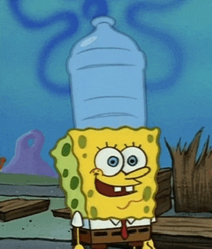 Bob esponja con un garrafón en la cabeza Blank Meme Template