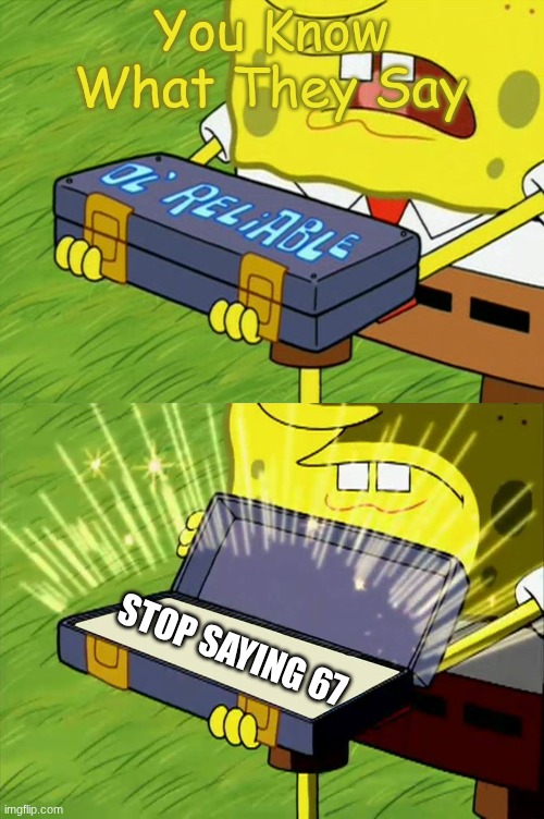 Stop Saying 67 | You Know What They Say; STOP SAYING 67 | image tagged in ol' reliable | made w/ Imgflip meme maker