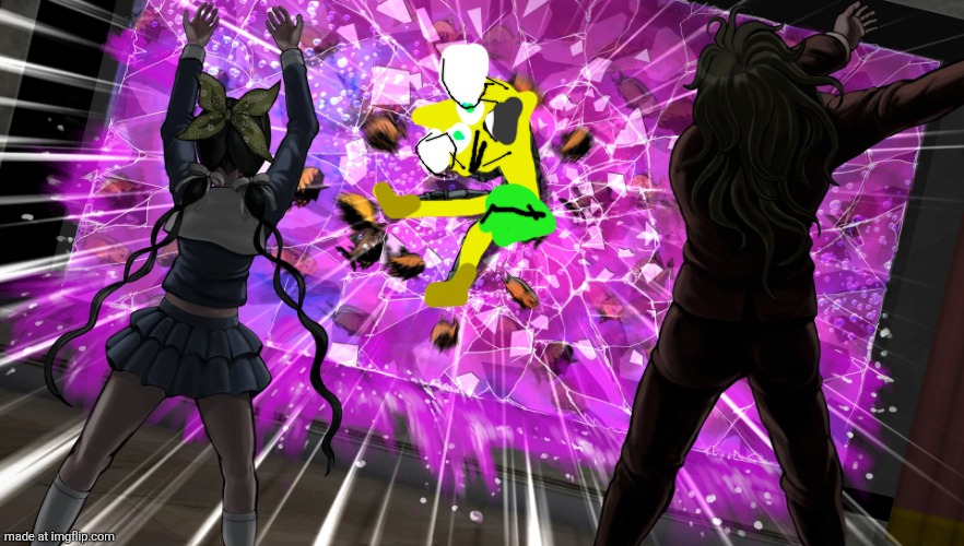 Me and the bro's after seeing pyramid lucky | image tagged in gonta and tenko throw k1-bo at glass,lucky,toon turf,pyramid,sybau,oh wow are you actually reading these tags | made w/ Imgflip meme maker