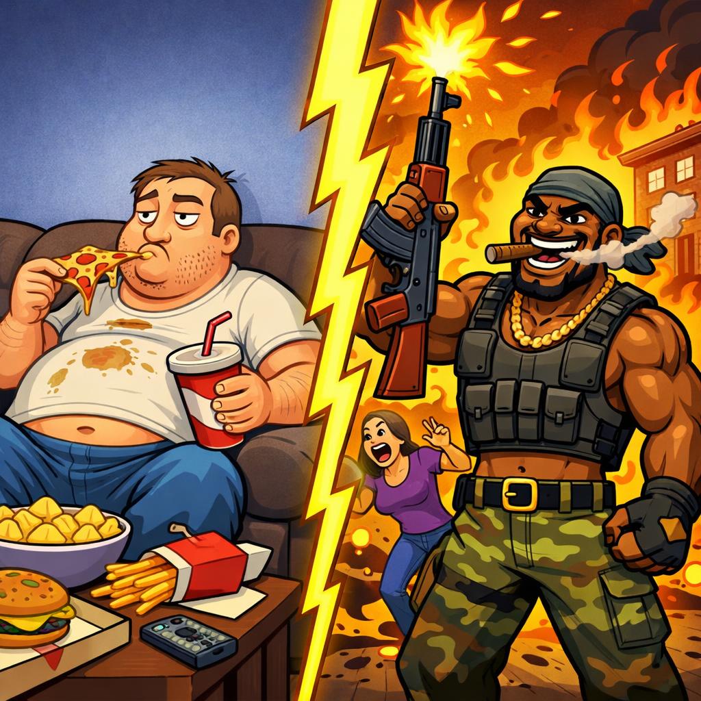 lazy fat white person sitting on the couch watching eating food Blank Meme Template