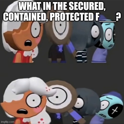 WTSCPF? | WHAT IN THE SECURED, CONTAINED, PROTECTED F___? | image tagged in what the dandy did you just do,dandy's world,scp,wtf | made w/ Imgflip meme maker