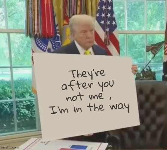 Your Idol President Trump | They're after you not me , I'm in the way | image tagged in your idol president trump | made w/ Imgflip meme maker