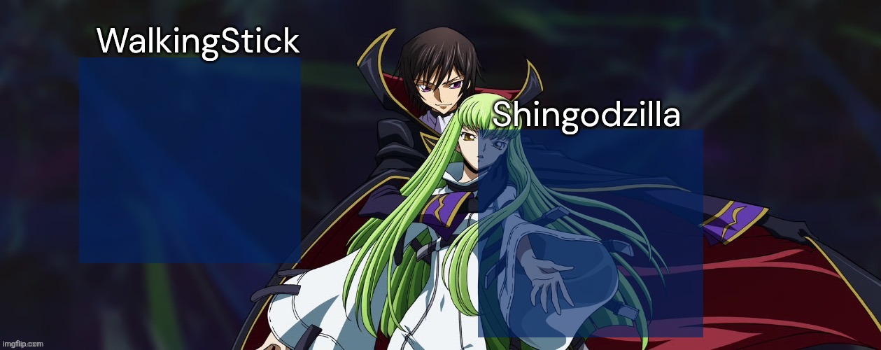 WalkingStick and Shingodzilla Blank Meme Template