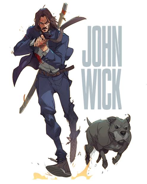 John Wick and dog 2 Blank Meme Template