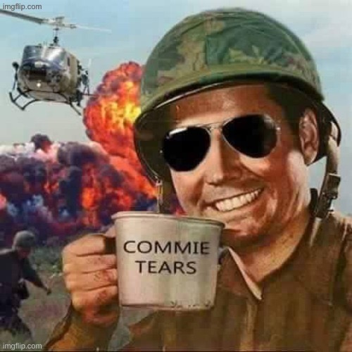Commie tears | image tagged in commie tears,communists,communism,vietnam | made w/ Imgflip meme maker