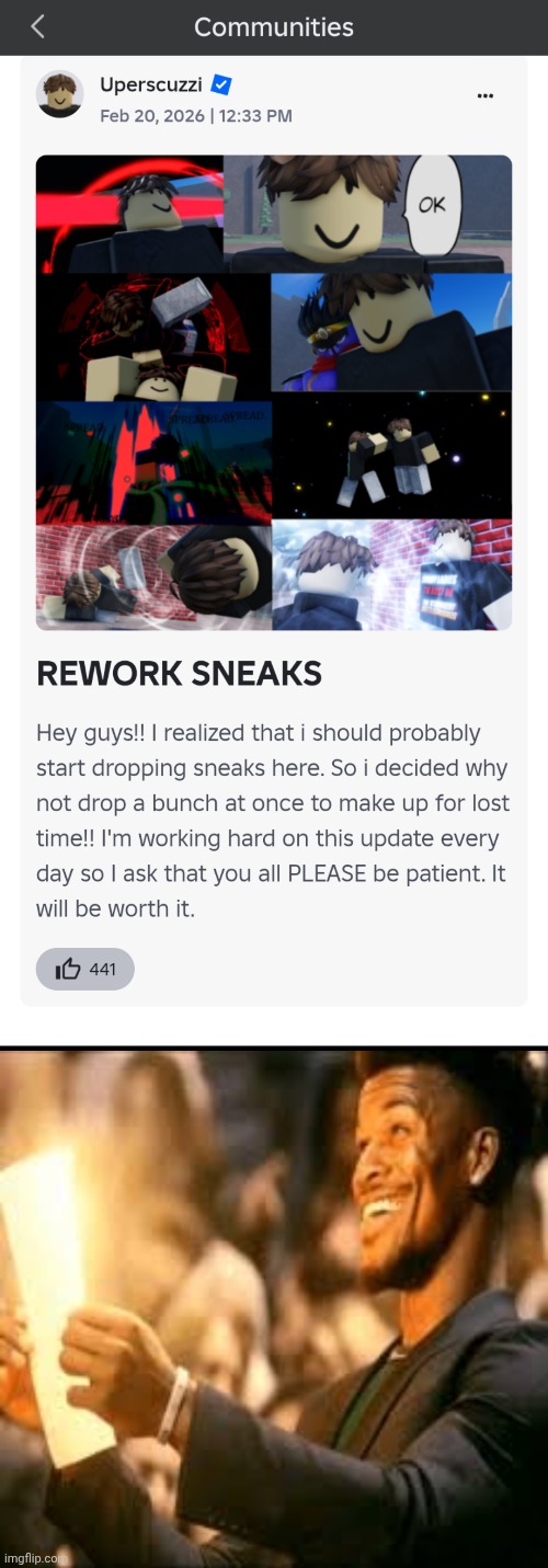 It's good stuff! | image tagged in jimmy butler happy,roblox | made w/ Imgflip meme maker