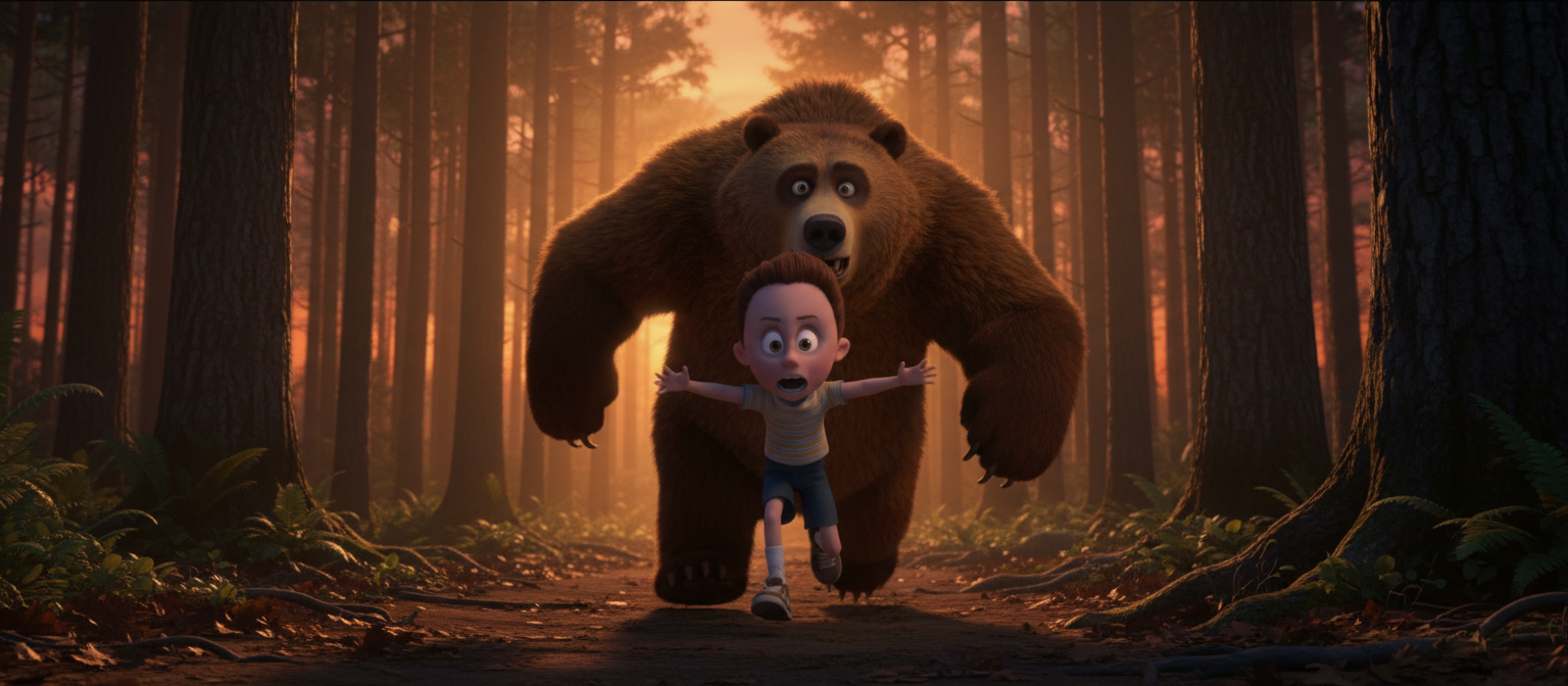 Bear Chases Rusty Blank Meme Template