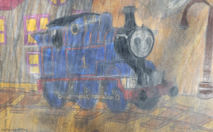 I like rusty rails. | image tagged in thomas the tank engine,salad fingers,reference,drawing | made w/ Imgflip meme maker