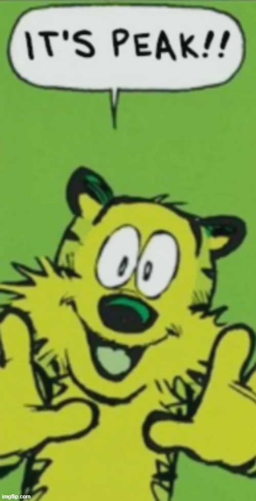 image tagged in hobbes it's peak | made w/ Imgflip meme maker