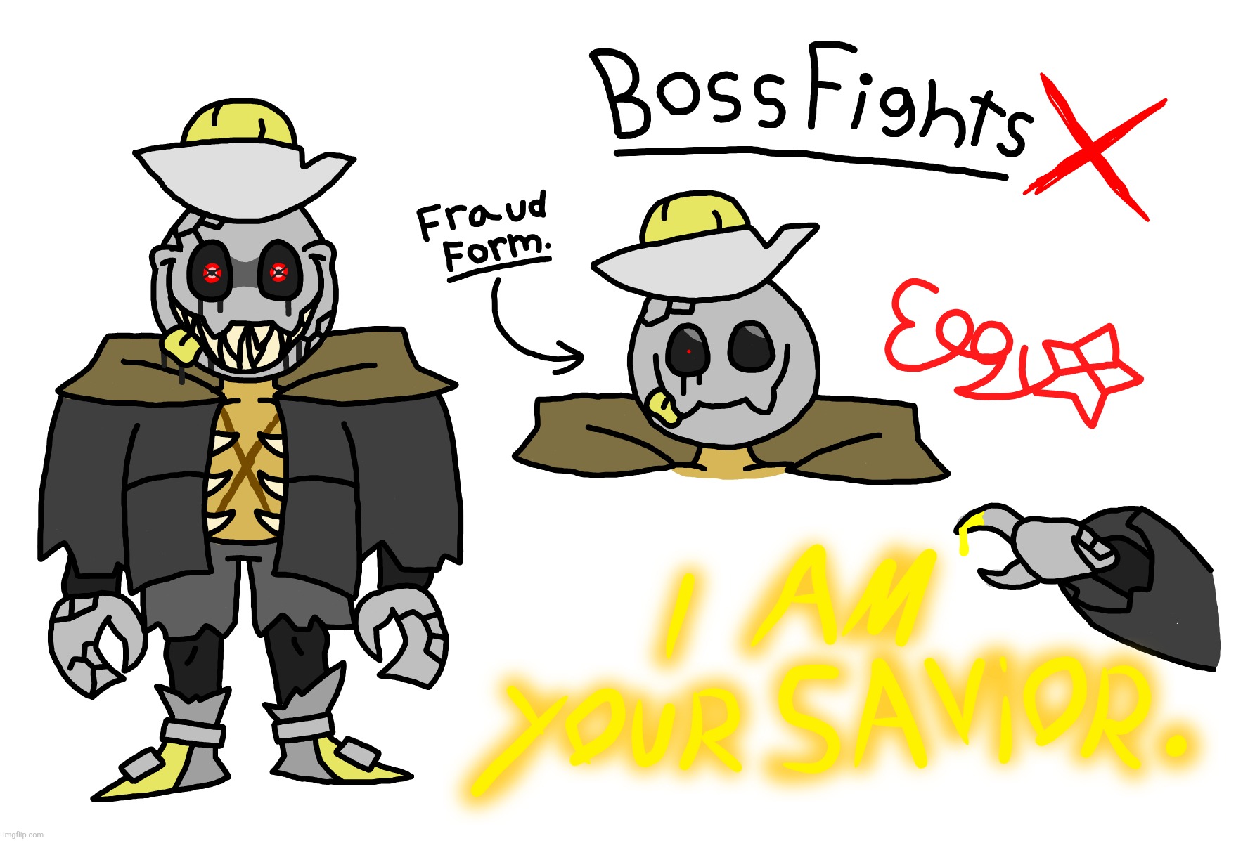 BossfightsX. A semi-joke concept I thought of. Lore in comments if you are interested! | made w/ Imgflip meme maker
