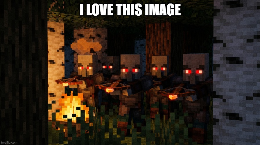 Pillager Patrol | I LOVE THIS IMAGE | image tagged in pillager patrol | made w/ Imgflip meme maker