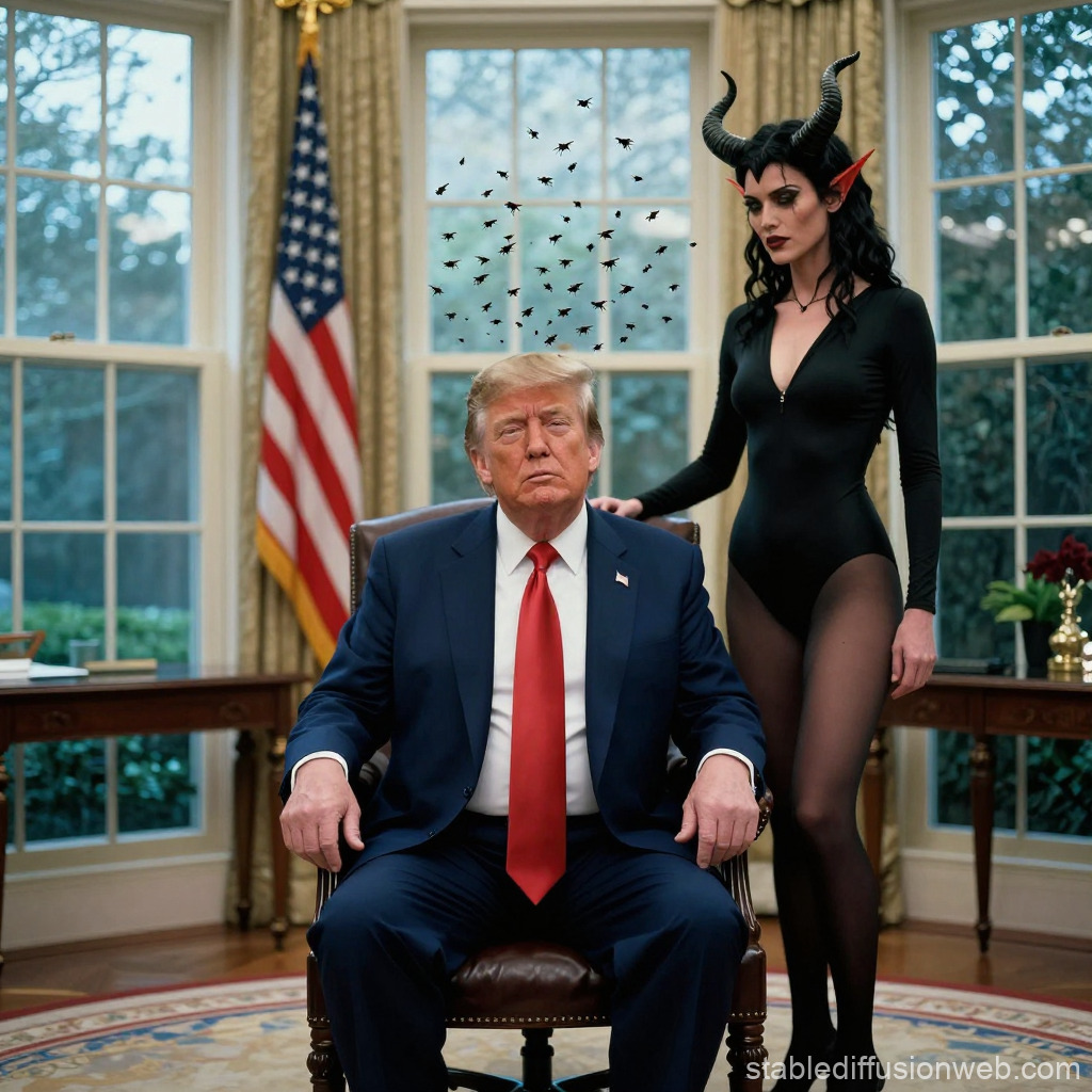 Donald Trump Baal-Zebub Lord of the Flies Female demon Blank Meme Template