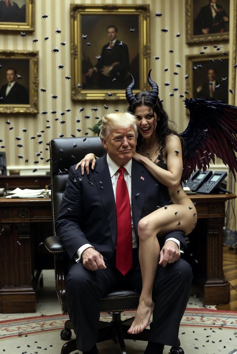 Donald Trump Baal-Zebub Lord of the Flies Female demon Blank Meme Template