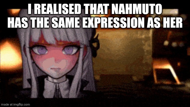Danganronpa Kyoko Kirigiri | I REALISED THAT NAHMUTO HAS THE SAME EXPRESSION AS HER | image tagged in danganronpa kyoko kirigiri | made w/ Imgflip meme maker
