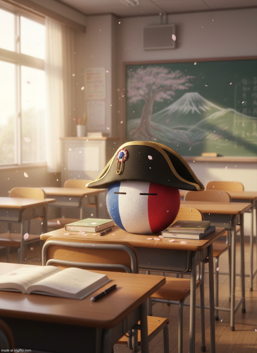 France countryball in the classroom | image tagged in ai,ai generated,france,countryballs,memes,fyp | made w/ Imgflip meme maker