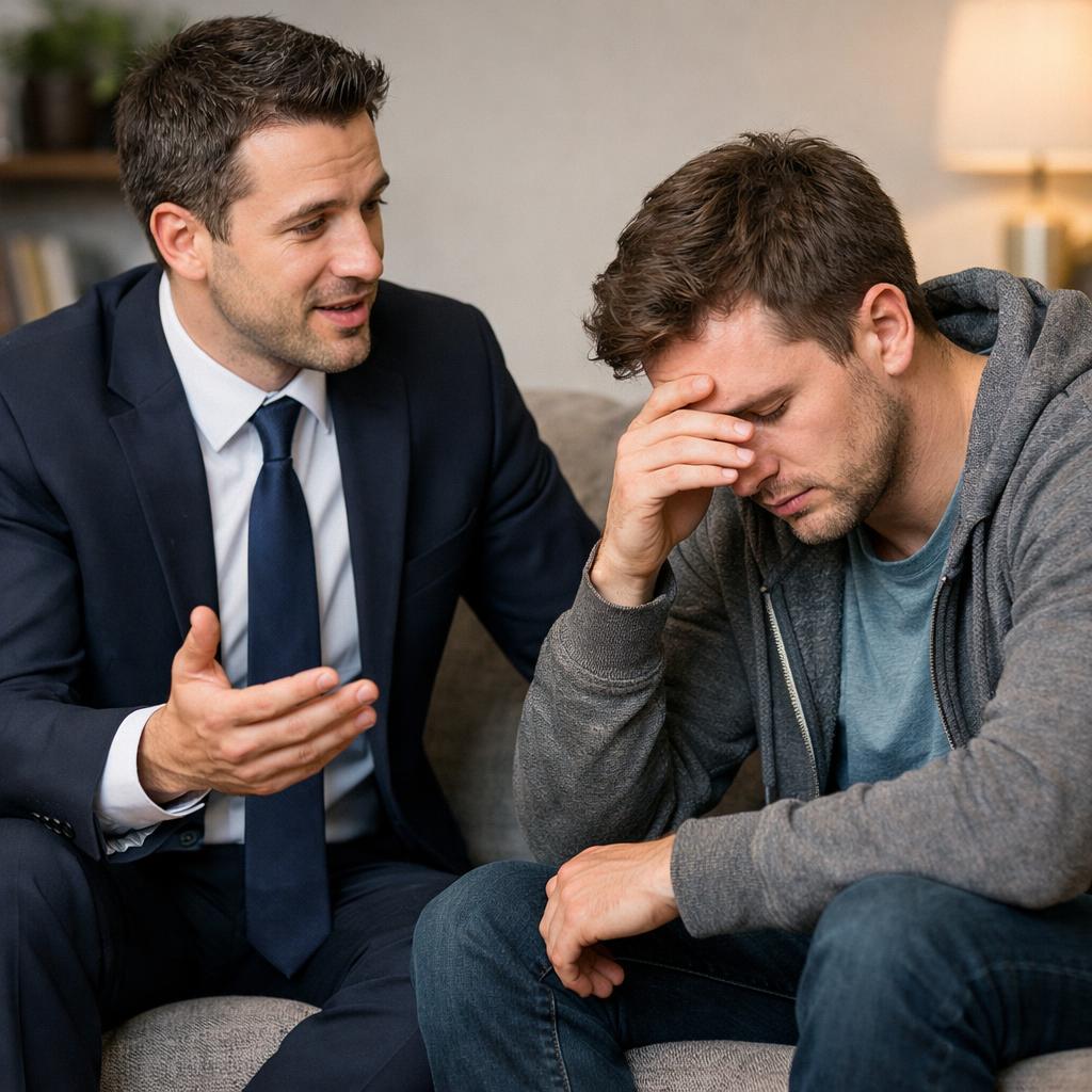 People having a conversation the couch, one person is talking no Blank Meme Template