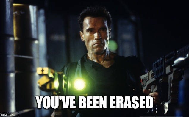 The eraser | YOU'VE BEEN ERASED | image tagged in the eraser | made w/ Imgflip meme maker