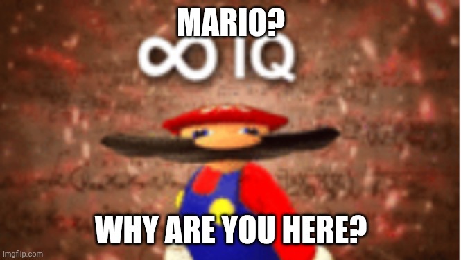 Infinite IQ | MARIO? WHY ARE YOU HERE? | image tagged in infinite iq | made w/ Imgflip meme maker