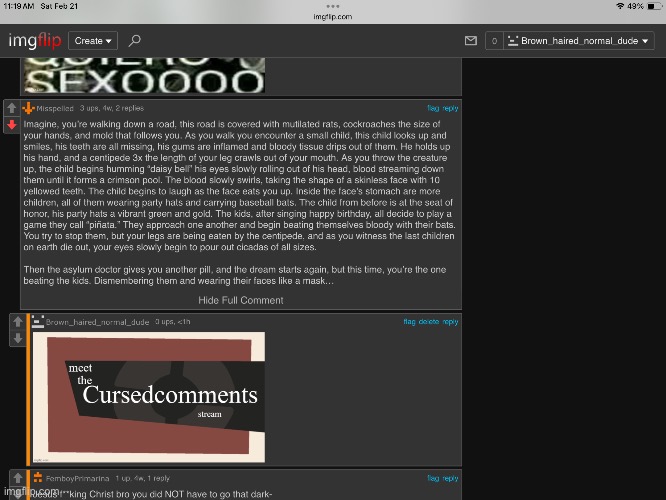 image tagged in cursed,gore,im warning you,murder,wtf | made w/ Imgflip meme maker