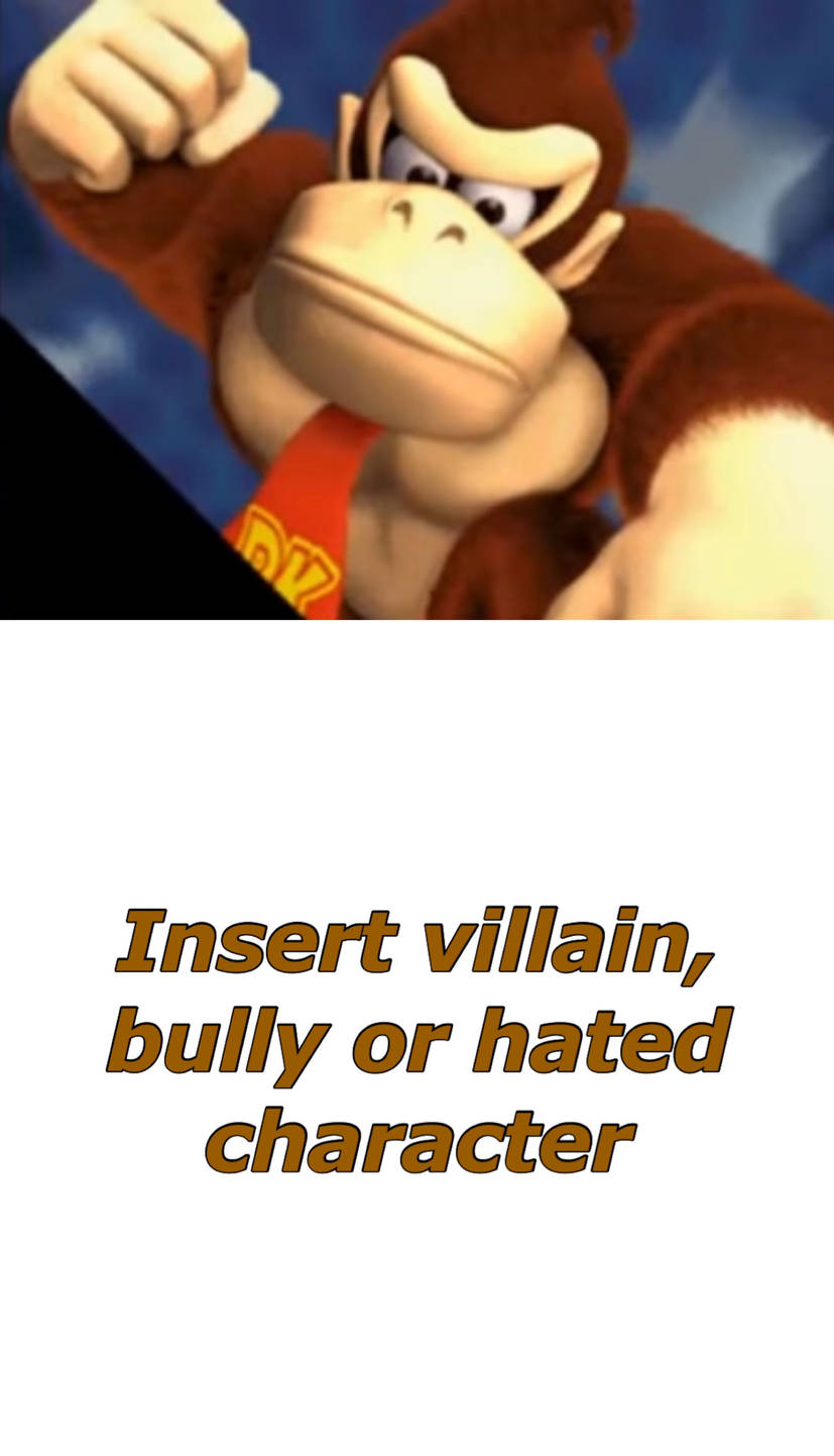 Donkey Kong about to punch who Blank Meme Template