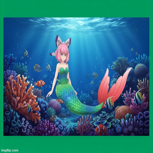 mermaid klara | image tagged in green scat fish,video games,gaming,pokemon memes,pokemon sword and shield,mermaid klara | made w/ Imgflip meme maker