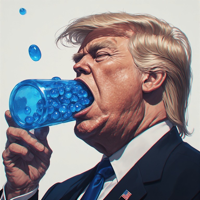 Trump Blue pilled Blank Meme Template