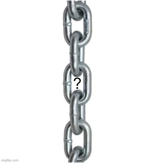 Chain | ? | image tagged in chain | made w/ Imgflip meme maker