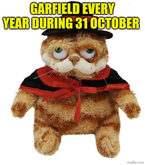 Garfeind witch | GARFIELD EVERY YEAR DURING 31 OCTOBER | image tagged in garfeind witch | made w/ Imgflip meme maker