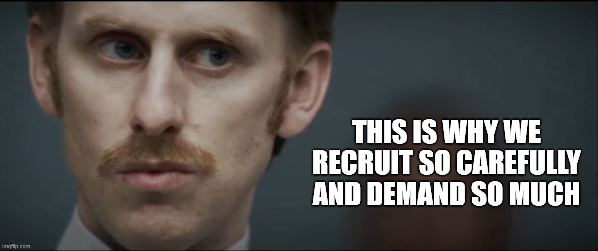 Lonni Jung: ISB Employee of the Month | THIS IS WHY WE RECRUIT SO CAREFULLY AND DEMAND SO MUCH | image tagged in andor,starwars,star wars,isb | made w/ Imgflip meme maker