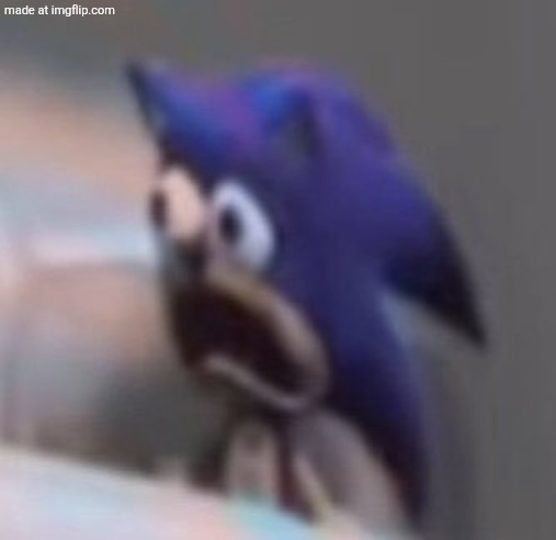 Traumatised Sonic | image tagged in traumatised sonic | made w/ Imgflip meme maker