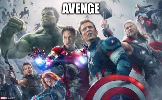 Avnege | AVENGE | image tagged in avengers | made w/ Imgflip meme maker