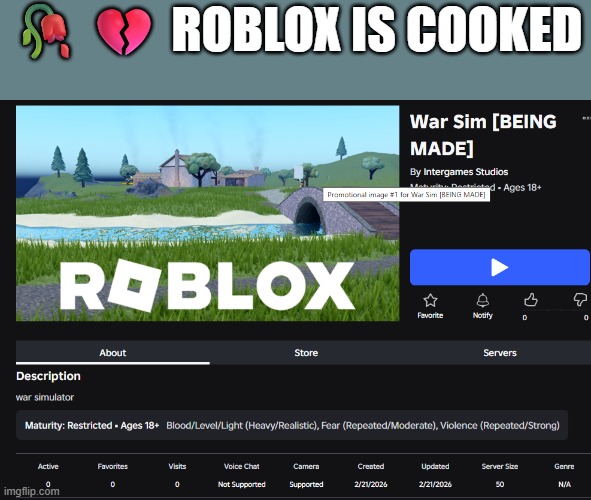 🥀💔 ROBLOX IS COOKED | made w/ Imgflip meme maker
